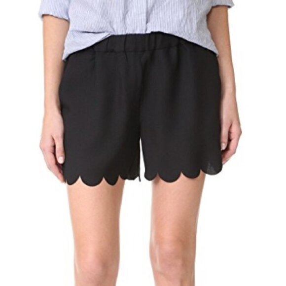 Madewell Black Scallop Pull On Shorts S - Picture 1 of 3